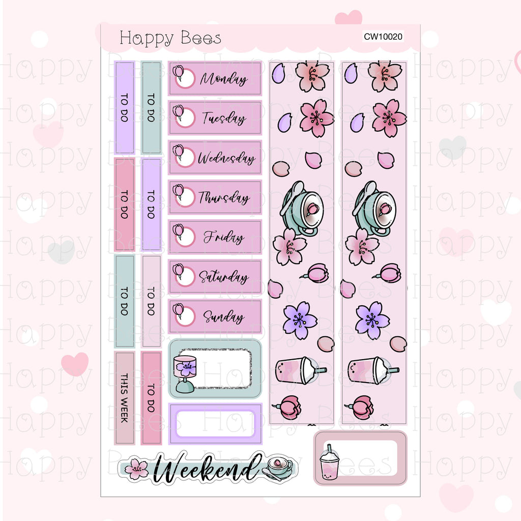 Cherry Blossom - Hobonichi Cousin Weekly Planner Sticker Kit CW10020
