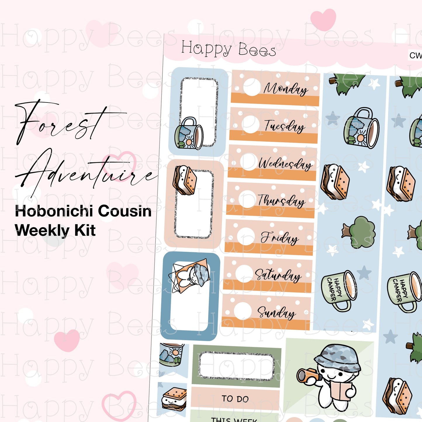 Forest Adventure - Hobonichi Cousin Weekly Planner Sticker Kit CW10022