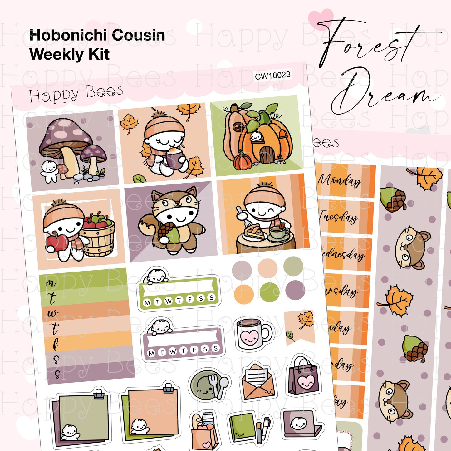 Forest Dream - Hobonichi Cousin Weekly Planner Sticker Kit CW10023