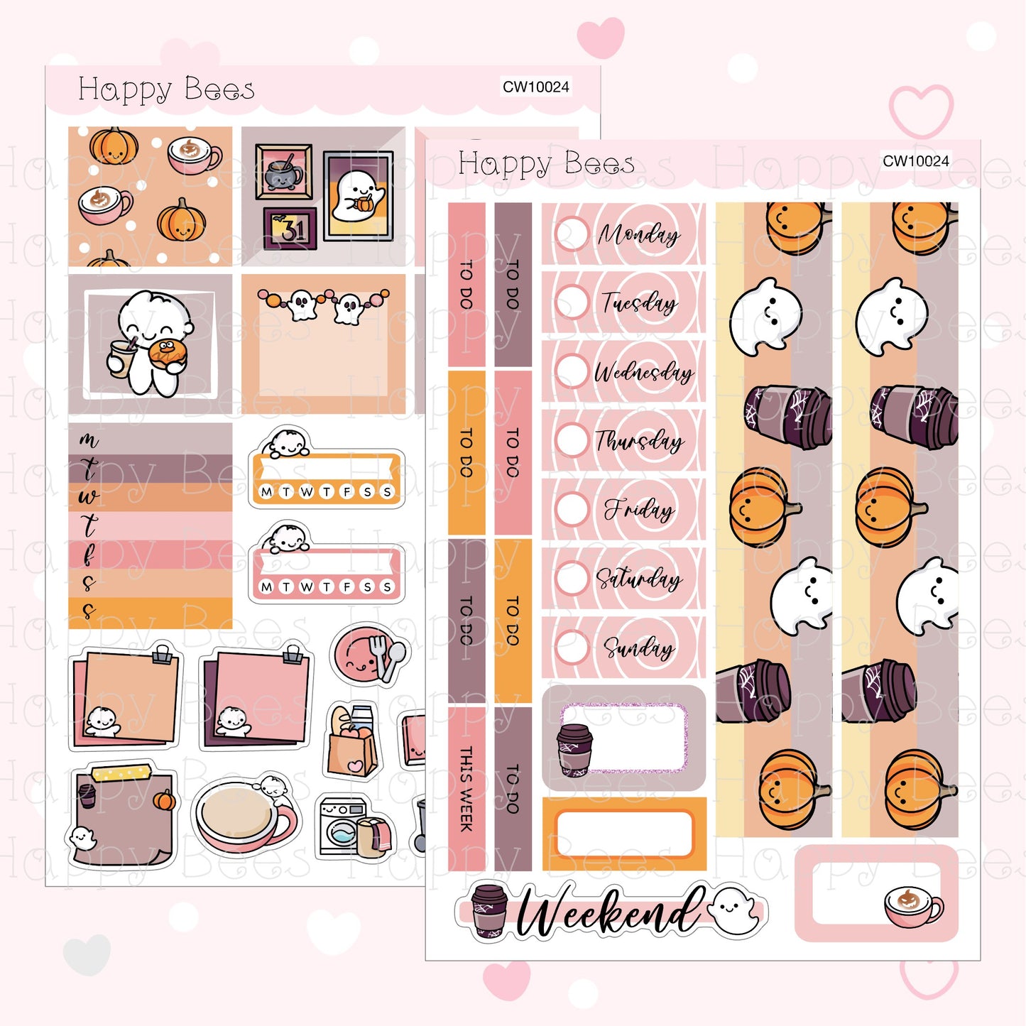 Halloween Cafe - Hobonichi Cousin Weekly Planner Sticker Kit CW10024