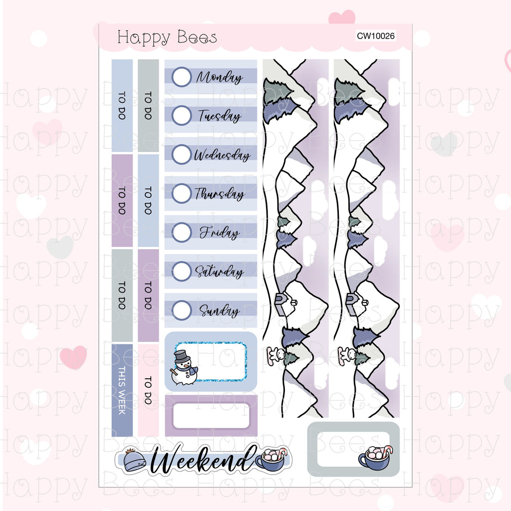 Winter Wonderland - Hobonichi Cousin Weekly Planner Sticker Kit CW10026