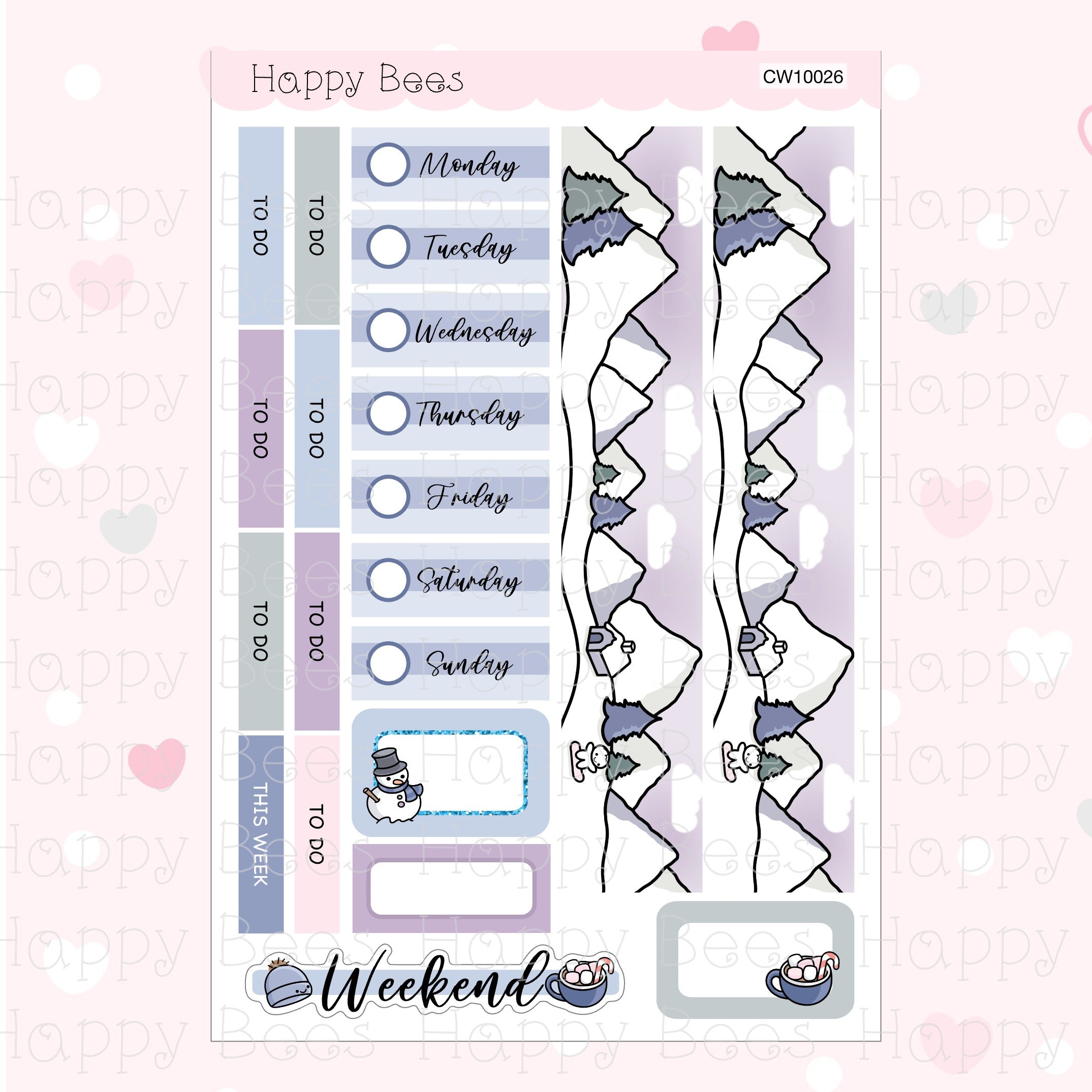 Winter Wonderland - Hobonichi Cousin Weekly Planner Sticker Kit CW10026