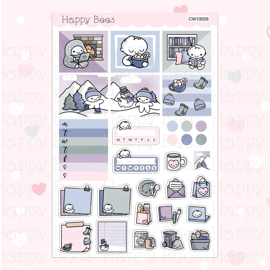 Winter Wonderland - Hobonichi Cousin Weekly Planner Sticker Kit CW10026