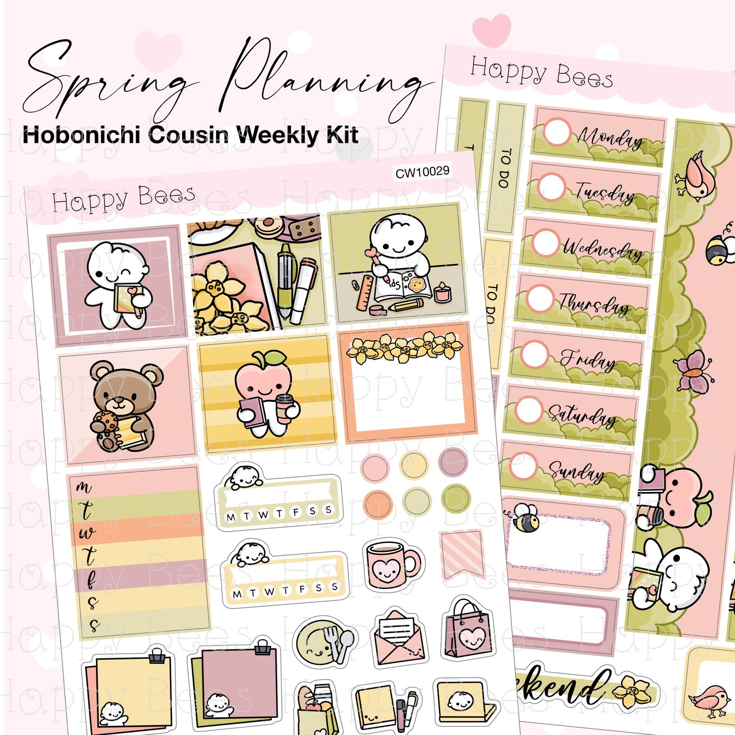 Spring Planning - Hobonichi Cousin Weekly Planner Sticker Kit CW10029