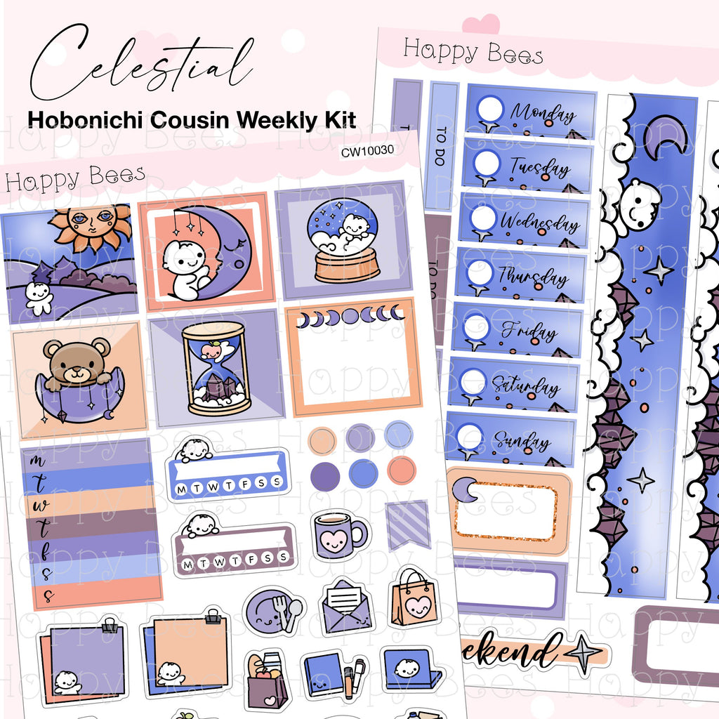 Celestial - Hobonichi Cousin Weekly Planner Sticker Kit CW10030