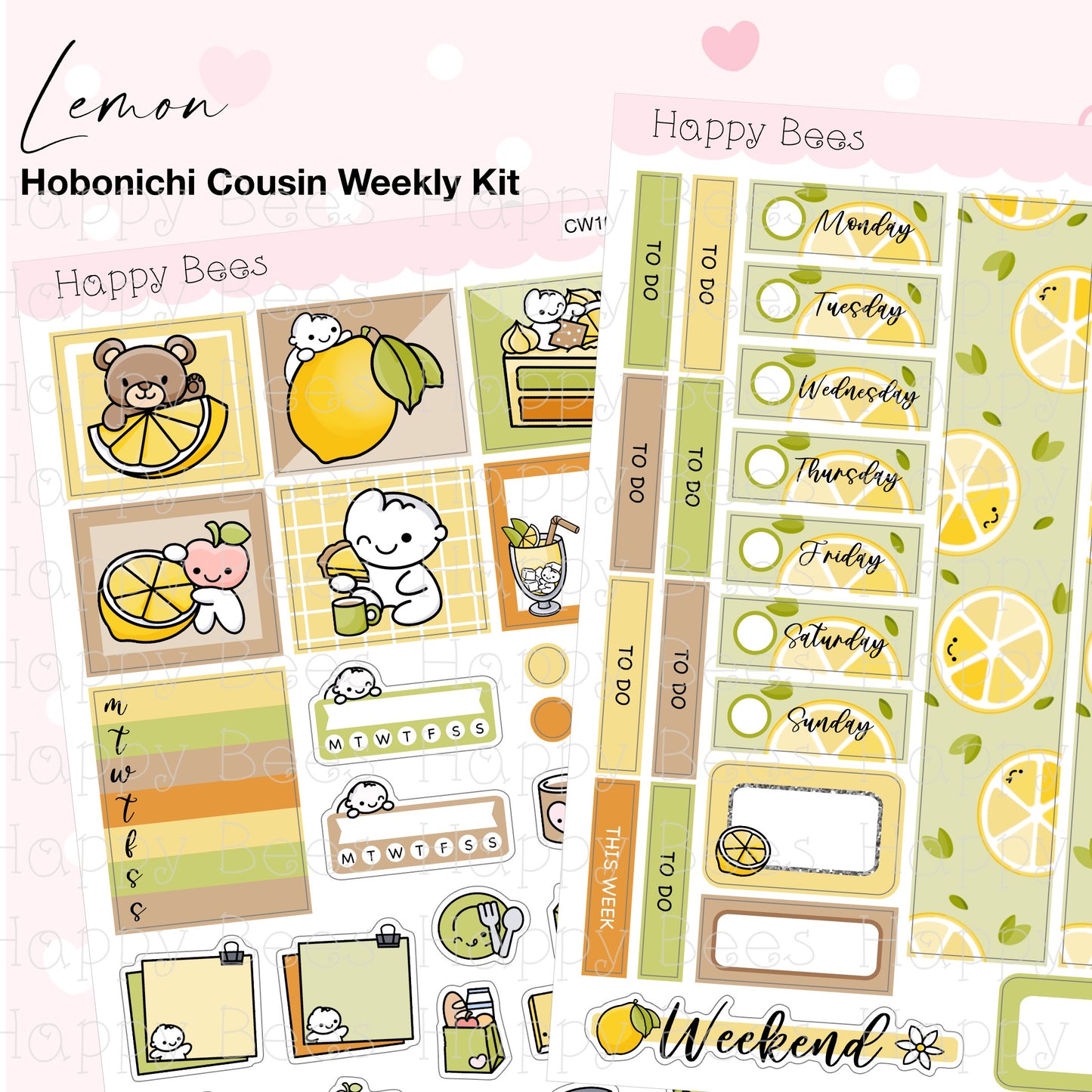 Lemon - Hobonichi Cousin Weekly Planner Sticker Kit CW10031