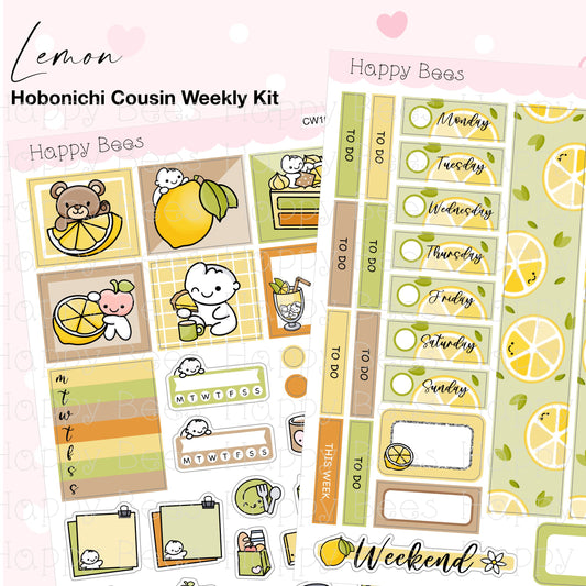 Lemon - Hobonichi Cousin Weekly Planner Sticker Kit CW10031