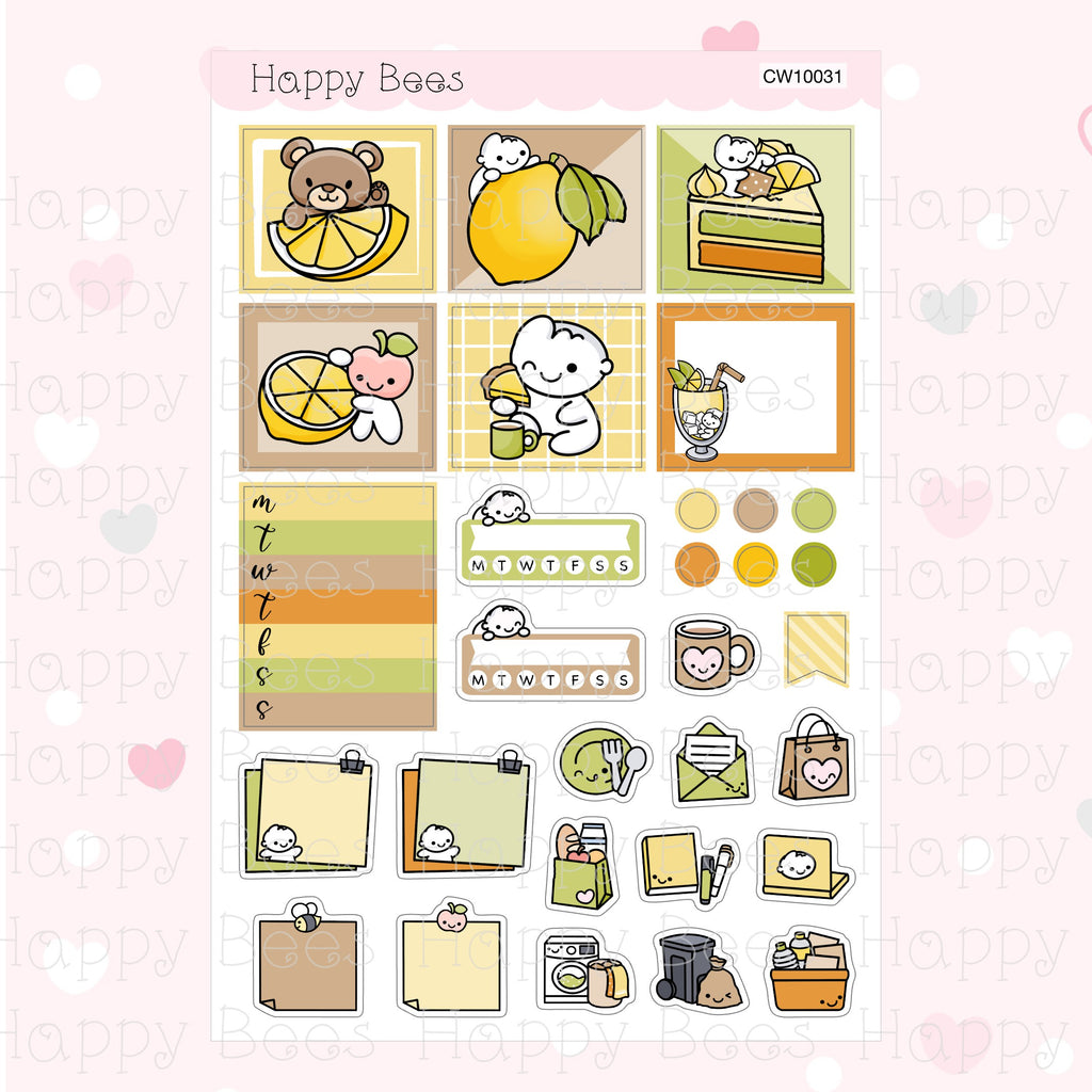 Lemon - Hobonichi Cousin Weekly Planner Sticker Kit CW10031