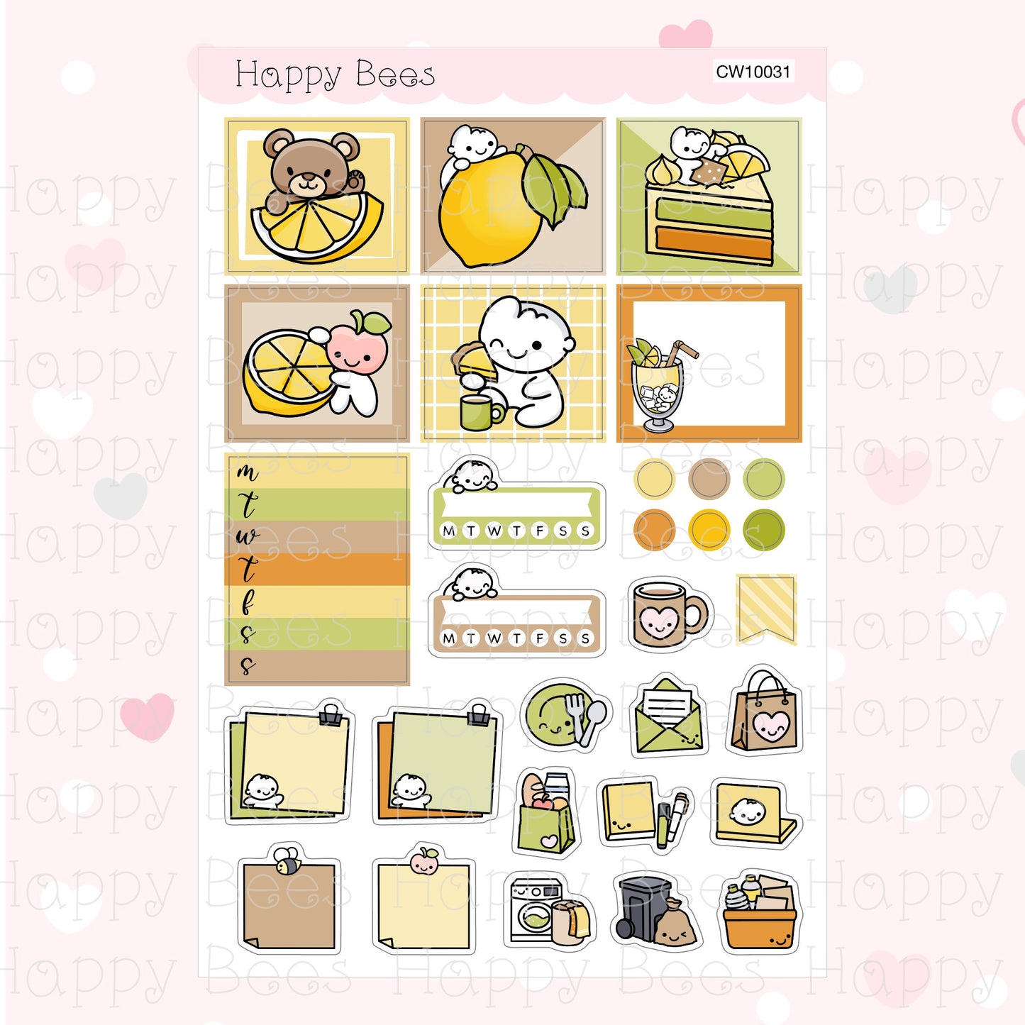 Lemon - Hobonichi Cousin Weekly Planner Sticker Kit CW10031