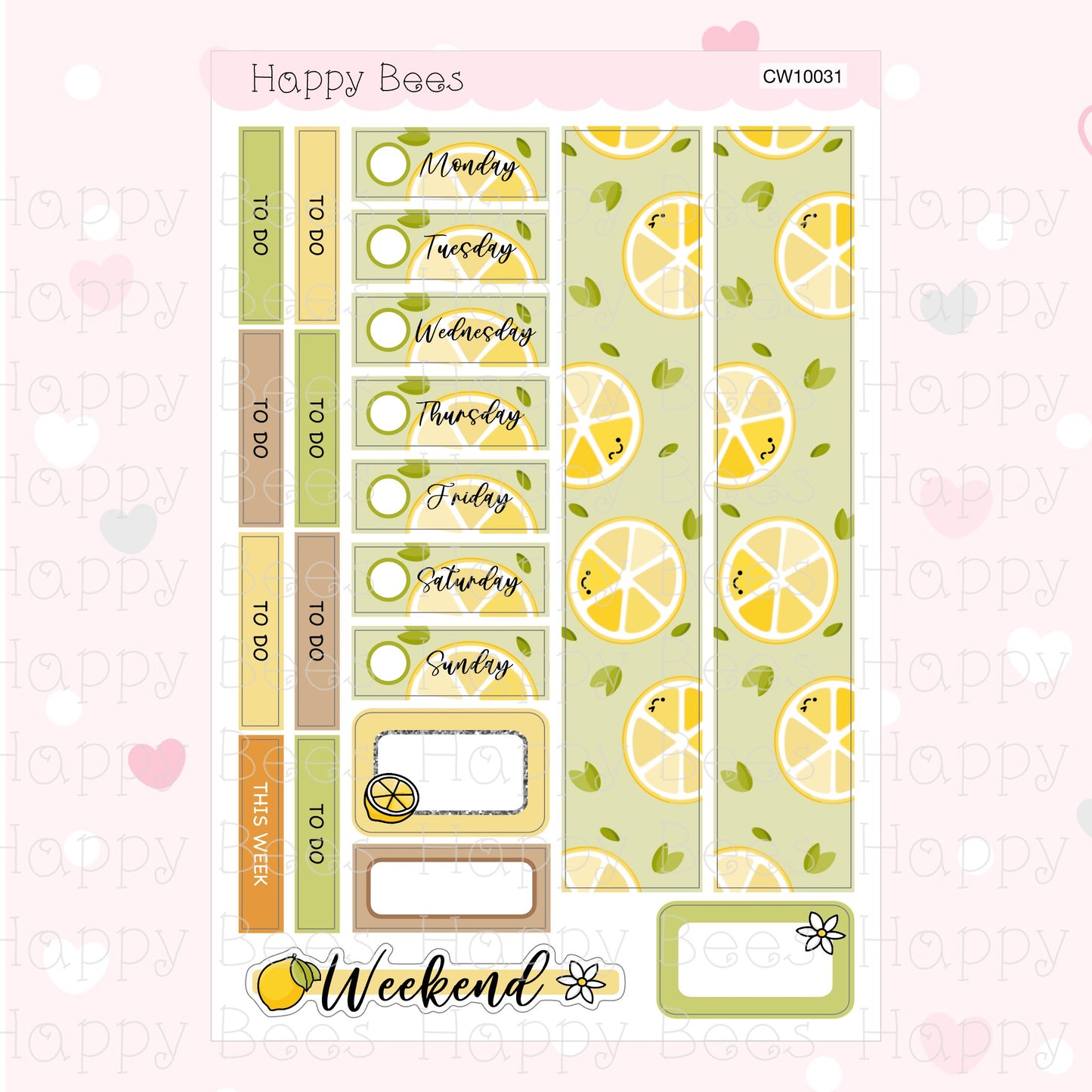 Lemon - Hobonichi Cousin Weekly Planner Sticker Kit CW10031