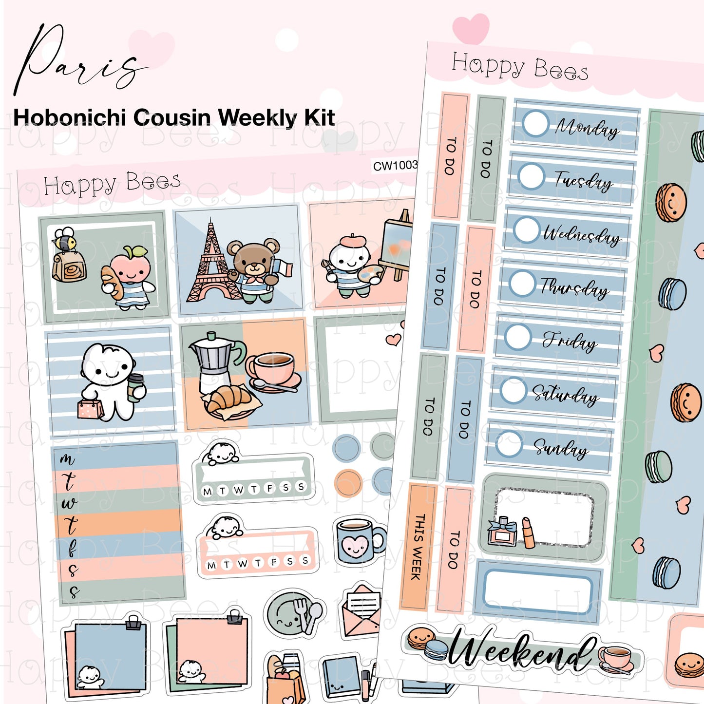 Paris - Hobonichi Cousin Weekly Planner Sticker Kit CW10032