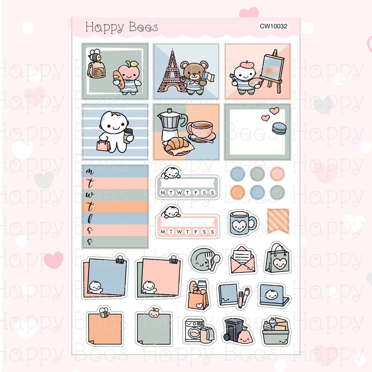 Paris - Hobonichi Cousin Weekly Planner Sticker Kit CW10032