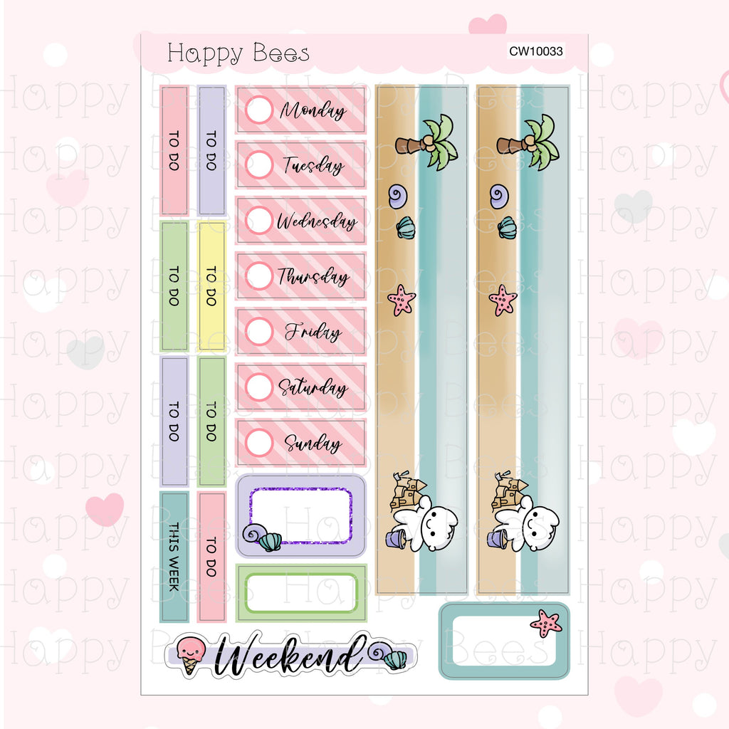 Beach Fun - Hobonichi Cousin Weekly Planner Sticker Kit CW10033