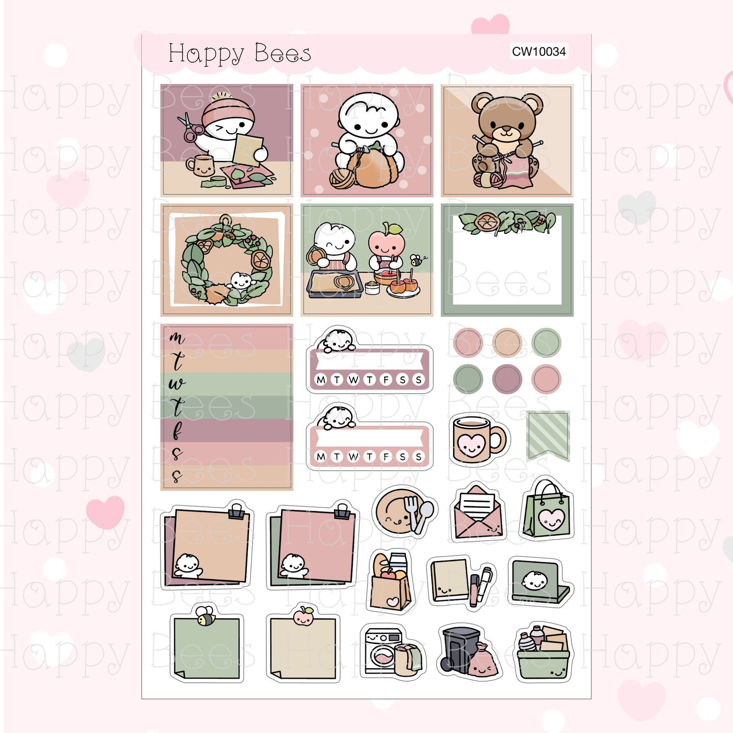 Autumn Crafts - Hobonichi Cousin Weekly Planner Sticker Kit CW10034