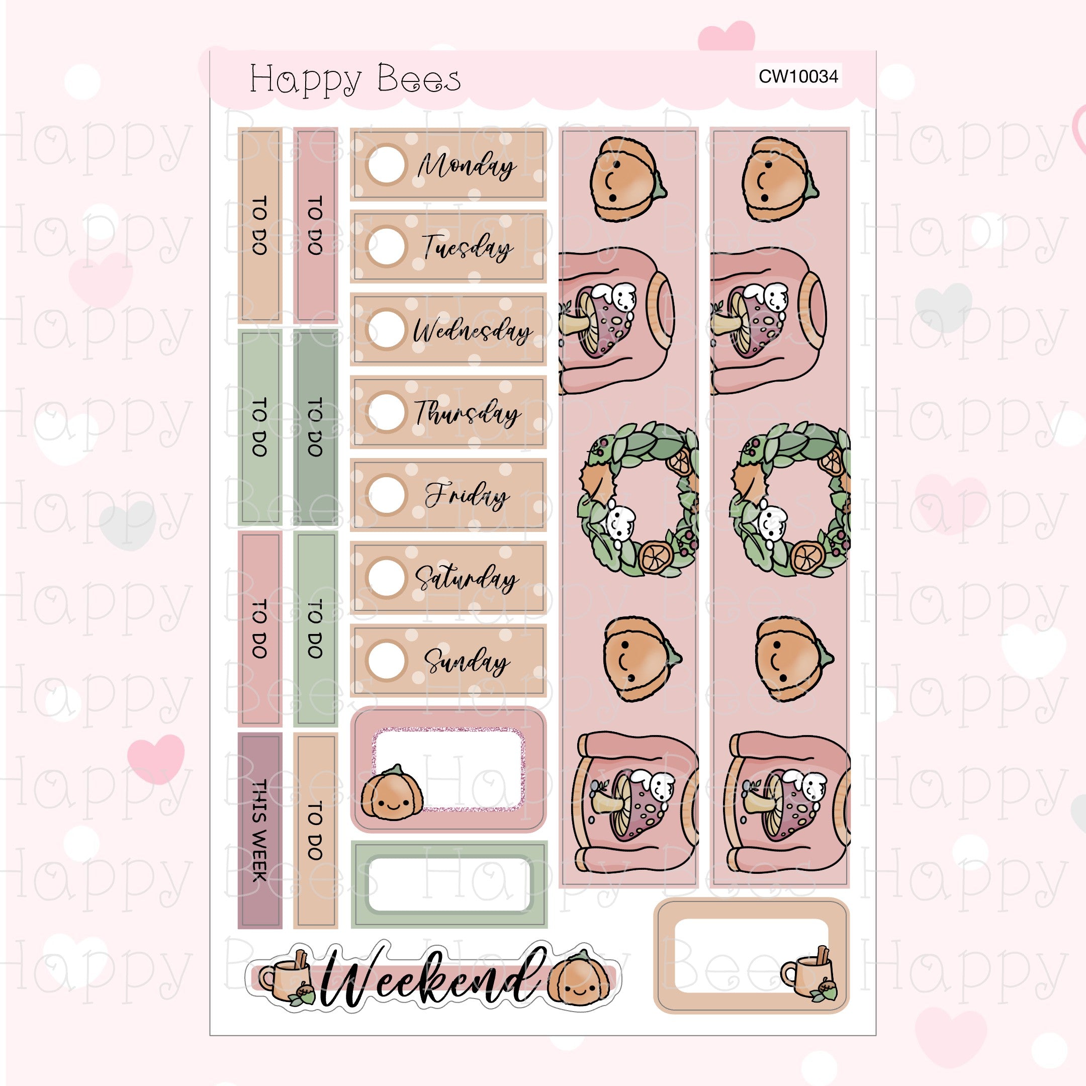 Autumn Crafts - Hobonichi Cousin Weekly Planner Sticker Kit CW10034