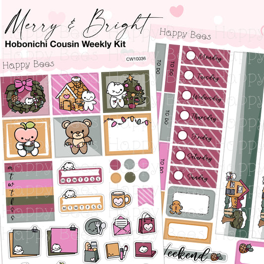Merry & Bright - Hobonichi Cousin Weekly Planner Sticker Kit CW10036