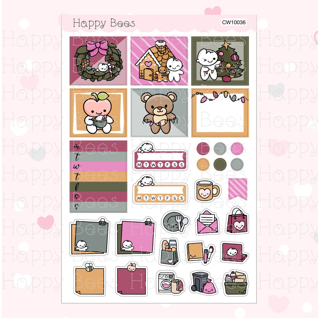 Merry & Bright - Hobonichi Cousin Weekly Planner Sticker Kit CW10036