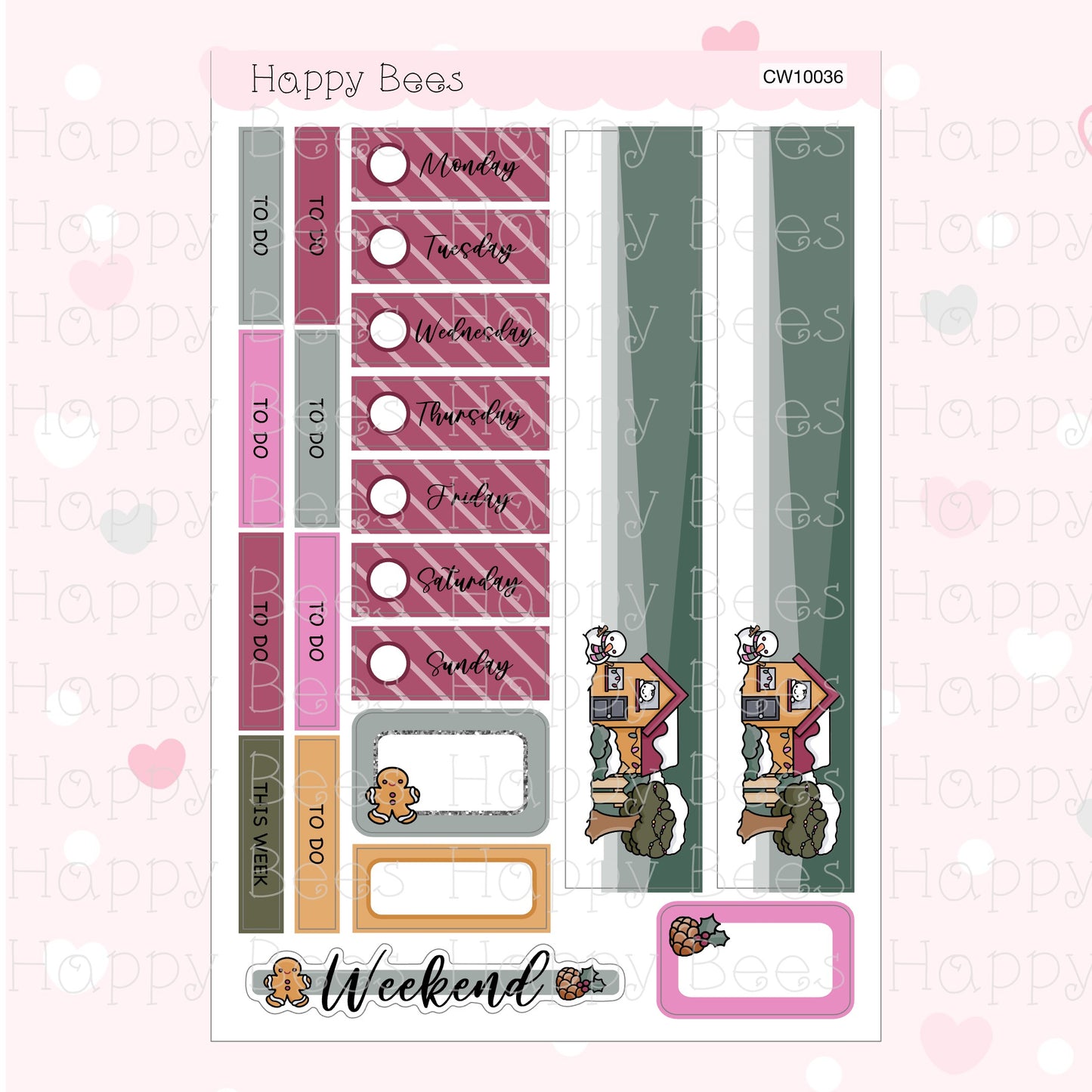 Merry & Bright - Hobonichi Cousin Weekly Planner Sticker Kit CW10036