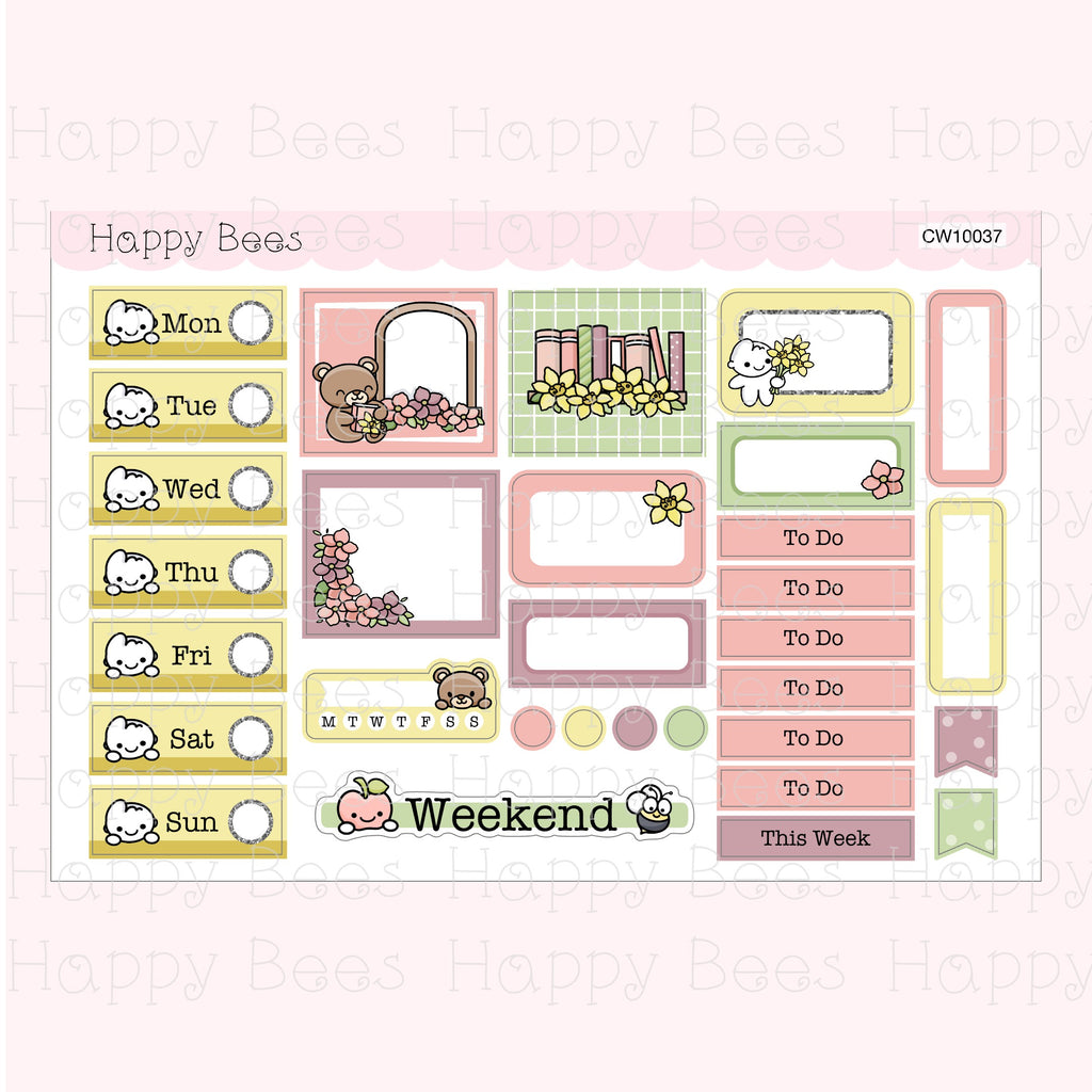 Spring Flowers - Hobonichi Cousin Mini Weekly Planner Sticker Kit CW10037