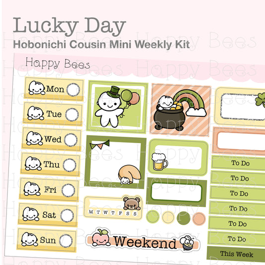 Lucky Day - Hobonichi Cousin Mini Weekly Planner Sticker Kit CW10038