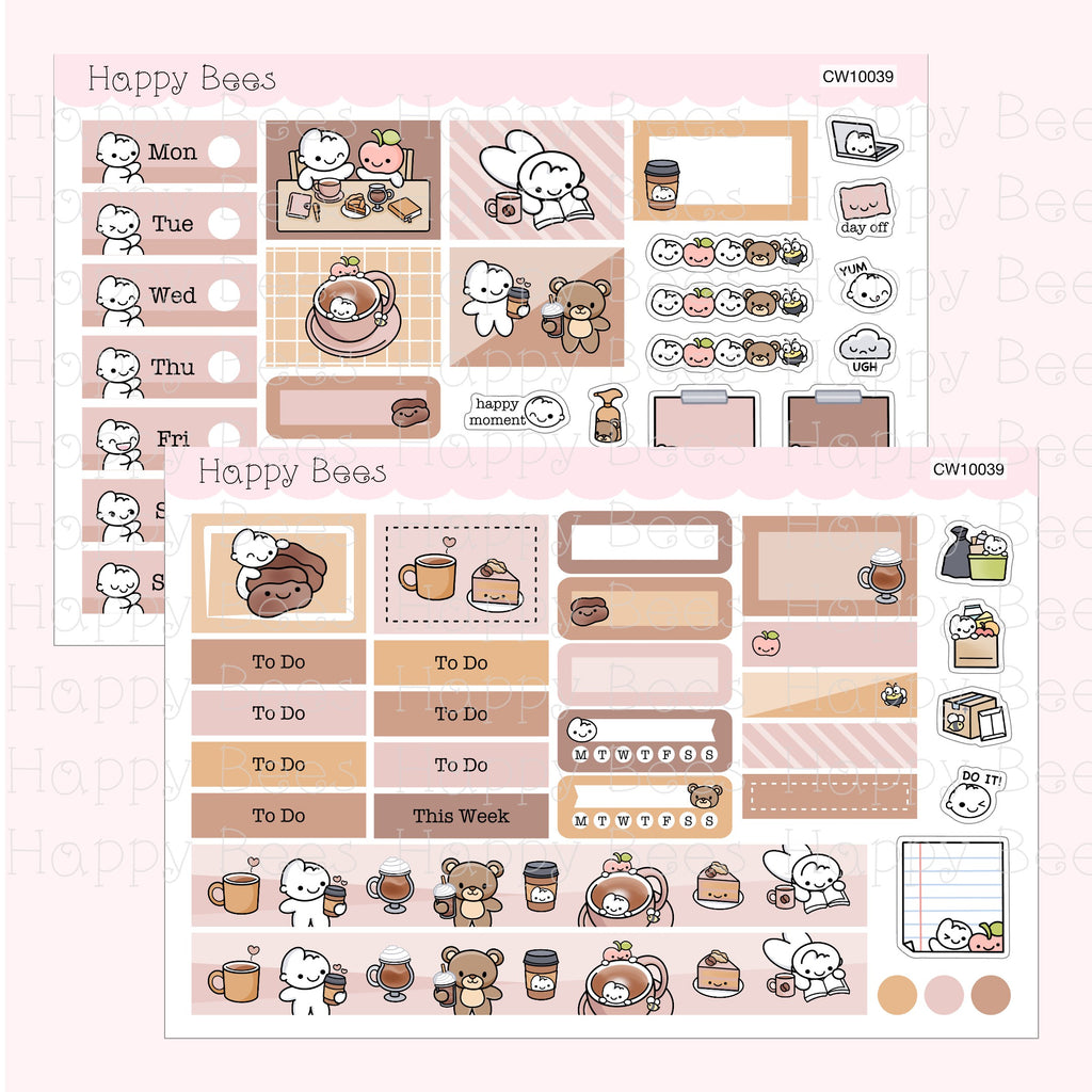 Coffee Lovers - Hobonichi Cousin Weekly Planner Sticker Kit CW10039