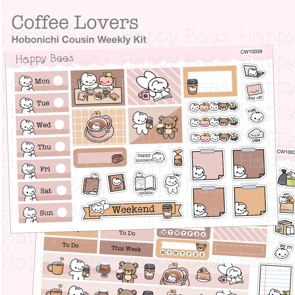 Coffee Lovers - Hobonichi Cousin Weekly Planner Sticker Kit CW10039