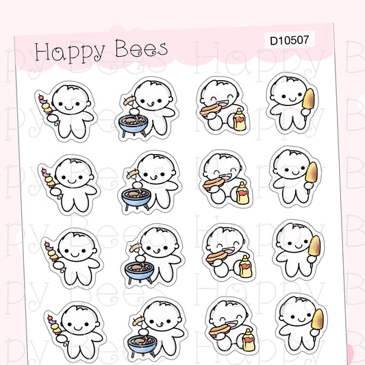 Barbecue Doodles - Cute Summer Planner Stickers D10507