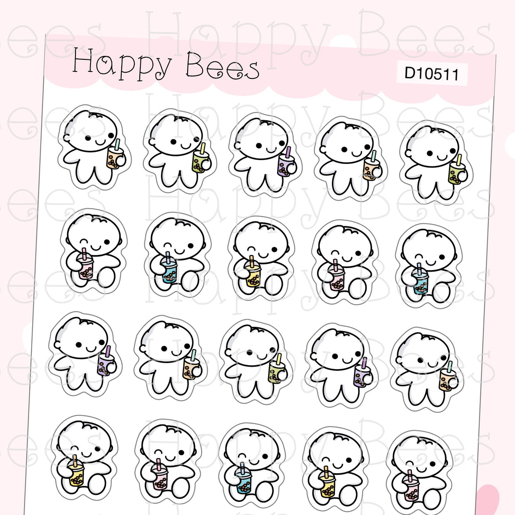 Bubble Tea Doodles - Cute Summer Drinks Planner Stickers D10511