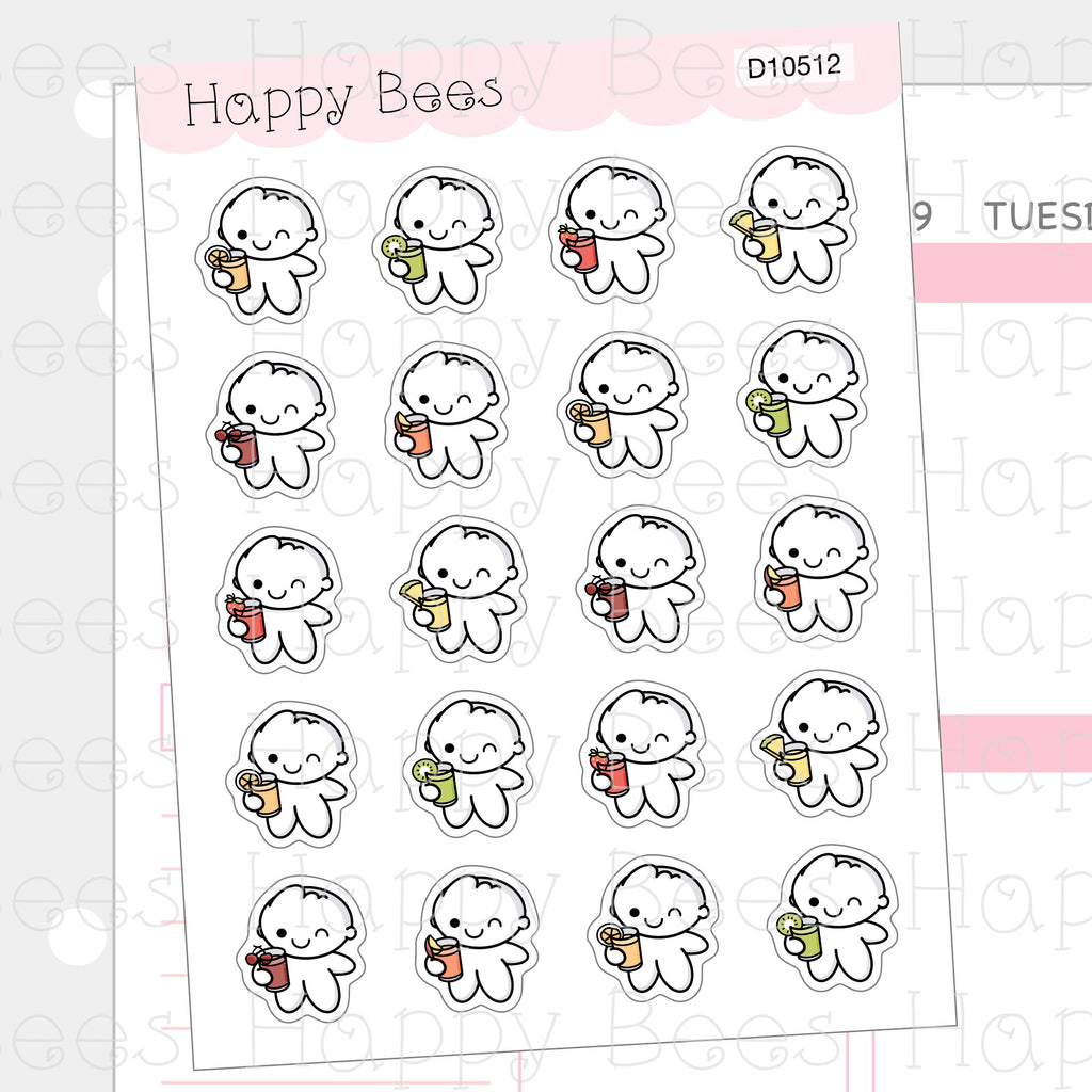 Fruit Juice Doodles - Cute Summer Drinks Planner Stickers D10512