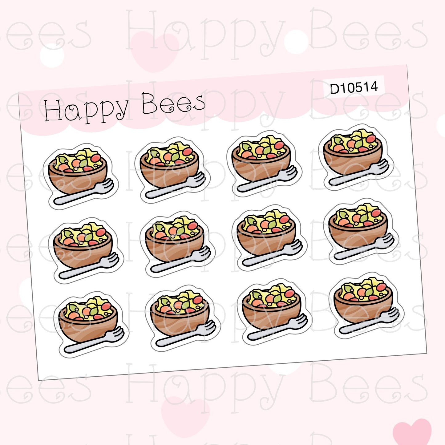 Salad Bowl Doodles - Cute Food Planner Stickers D10514