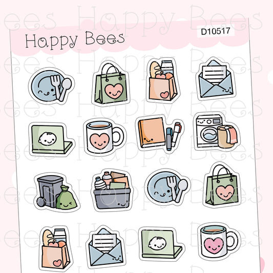 Forest Adventure Icons - Cute Doodles Journal Planner Stickers D10517