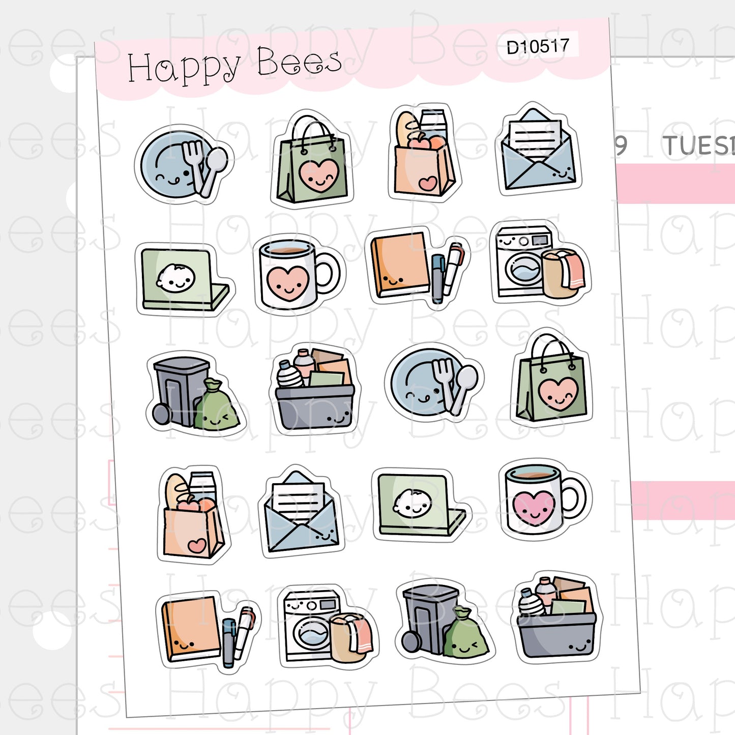 Forest Adventure Icons - Cute Doodles Journal Planner Stickers D10517