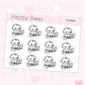All Nighter / Work Doodles - Cute Mental Health Planner Stickers D10525