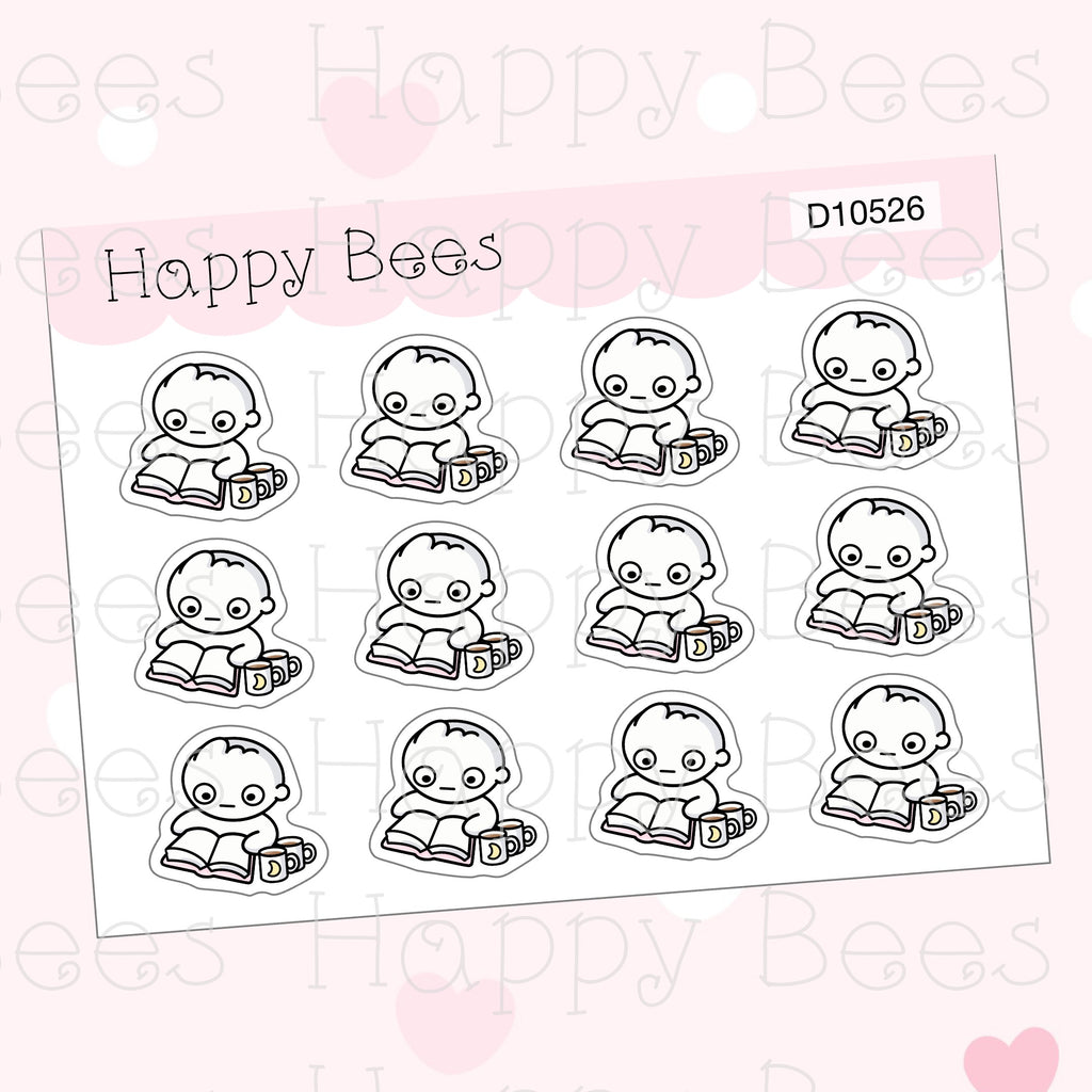 All Nighter / Study Doodles - Cute Mental Health Planner Stickers D10526