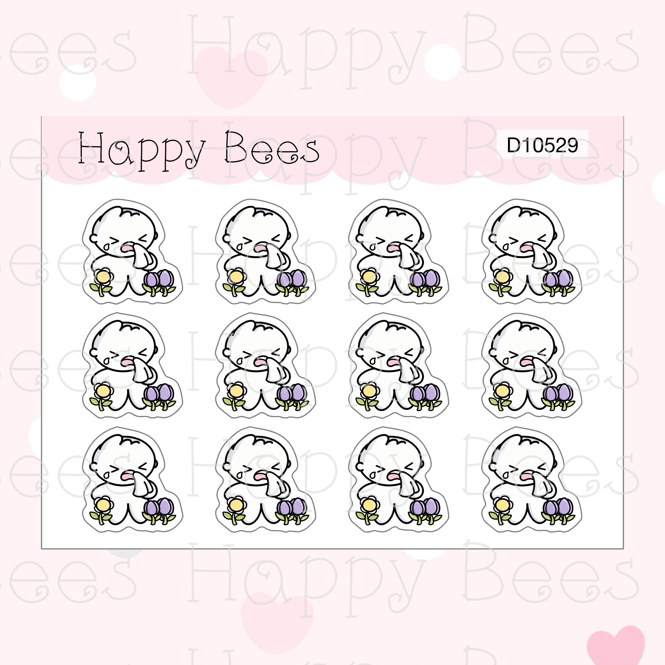 Hay Fever Doodles - Cute Allergies Planner Stickers D10529