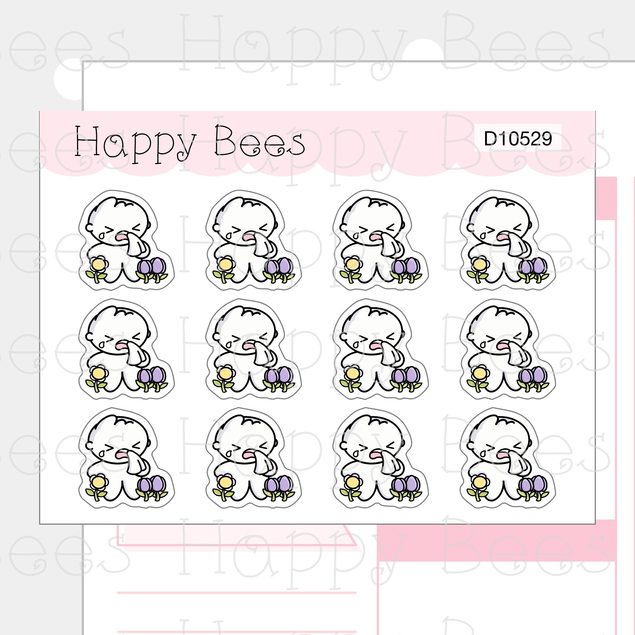 Hay Fever Doodles - Cute Allergies Planner Stickers D10529