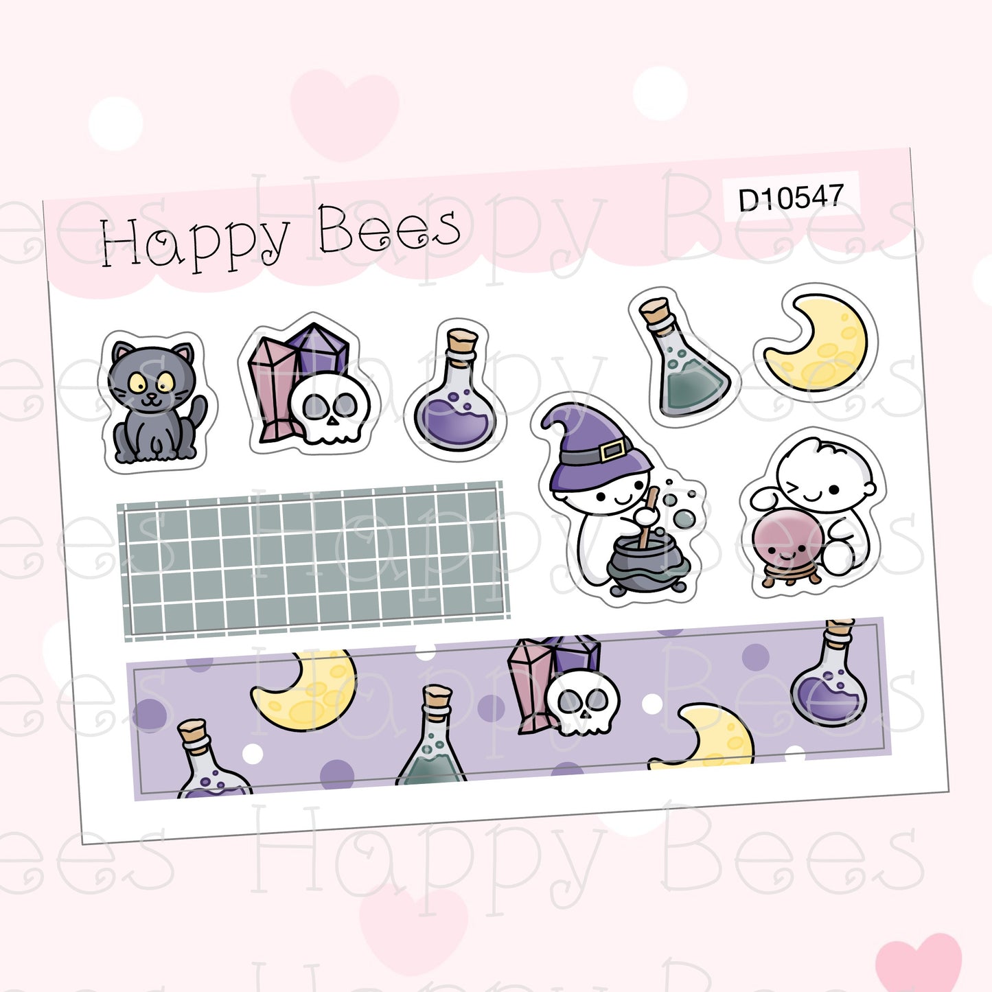 Halloween Deco Sheet - Cute Doodles Fall Planner Stickers D10547