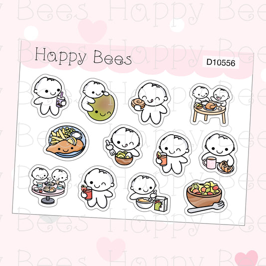 Food Sticker Sampler Vol. 2 - Cute Doodles Planner Stickers D10556