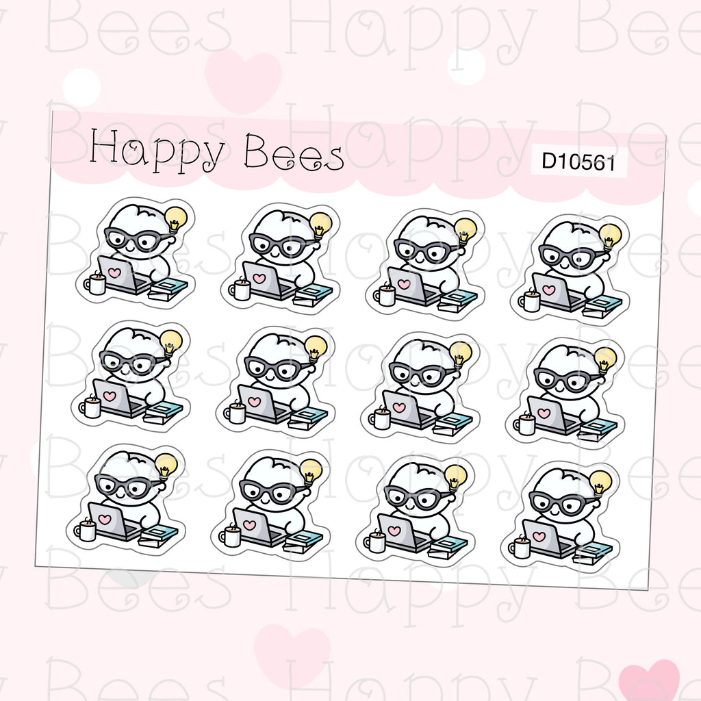 Work Nerd Doodles - Cute Journal Planner Stickers D10561