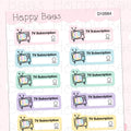TV Subscription Bill Tracker Boxes - Cute Doodles Journal Planner Stickers D10564
