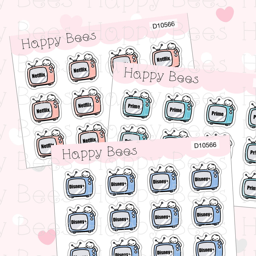 TV Subscription Doodles - Cute Journal Planner Stickers D10566