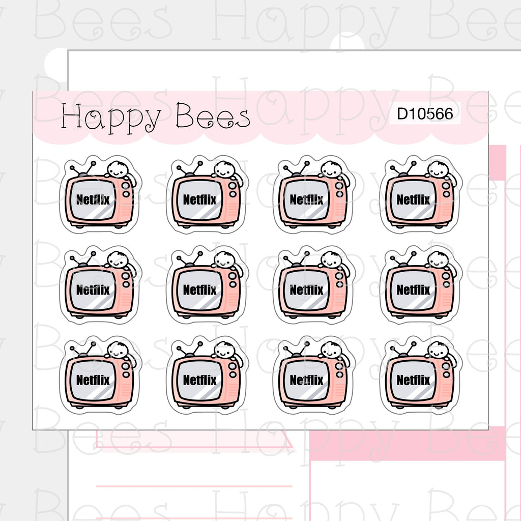 TV Subscription Doodles - Cute Journal Planner Stickers D10566
