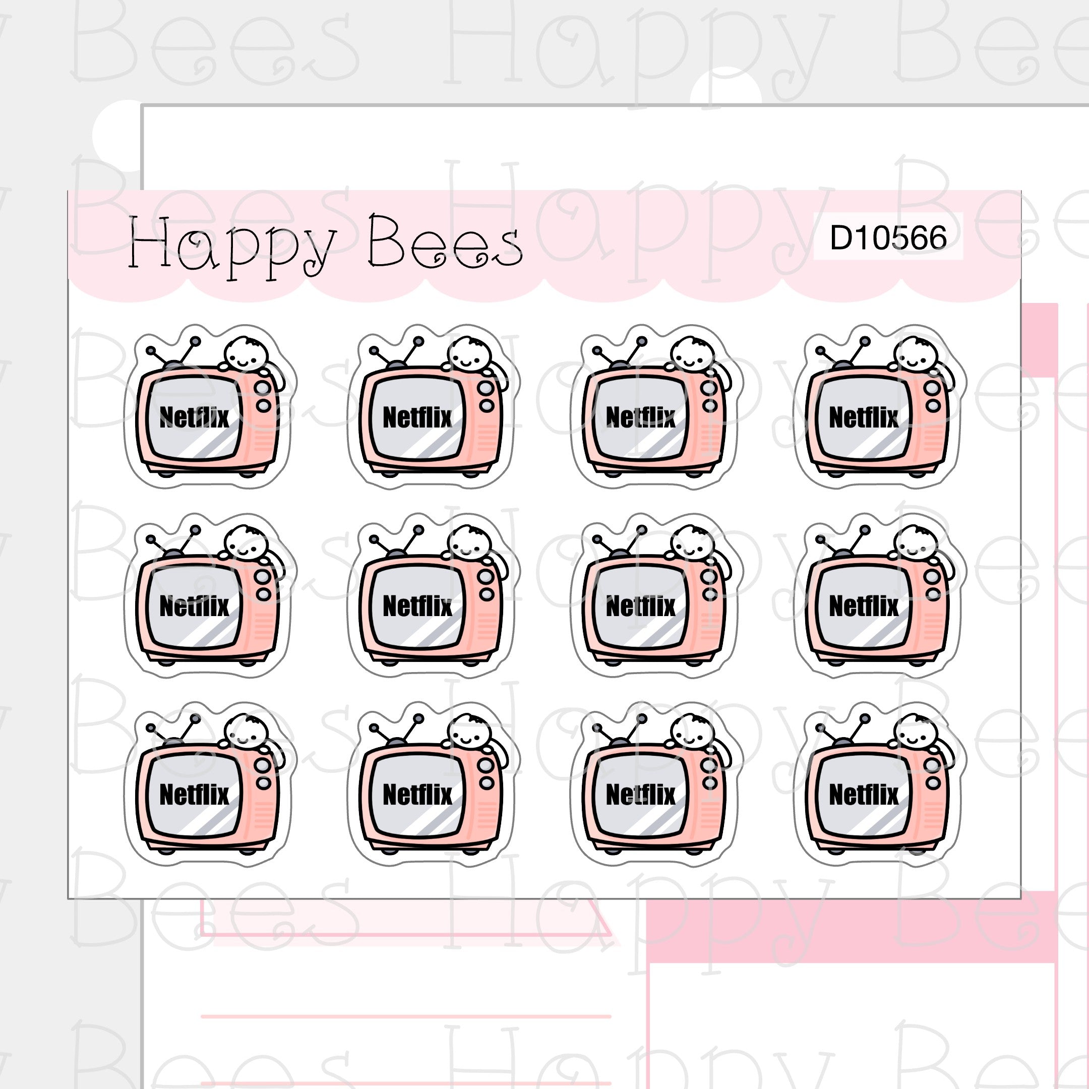 TV Subscription Doodles - Cute Journal Planner Stickers D10566