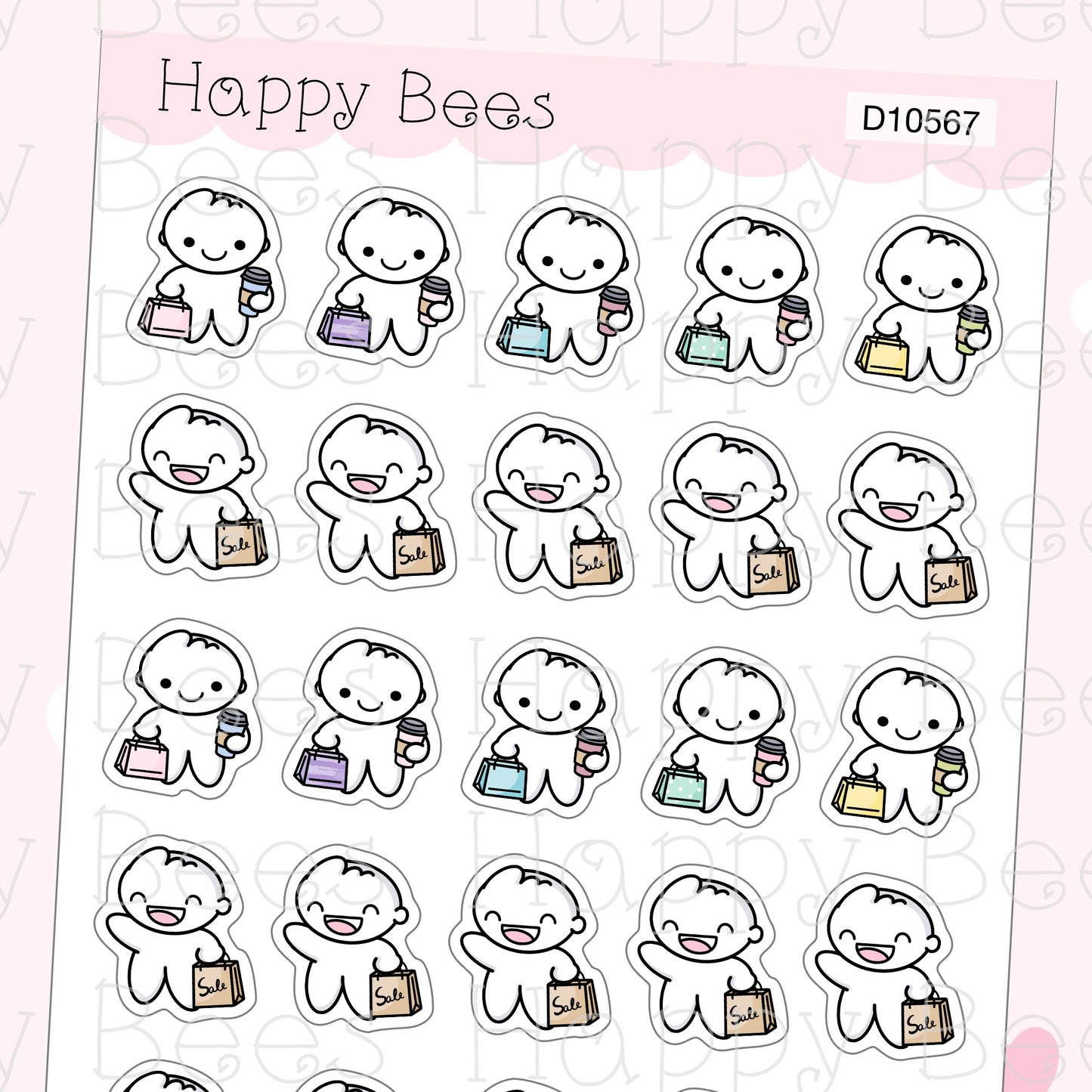 Shopping Doodles - Cute Sale Journal Planner Stickers D10567