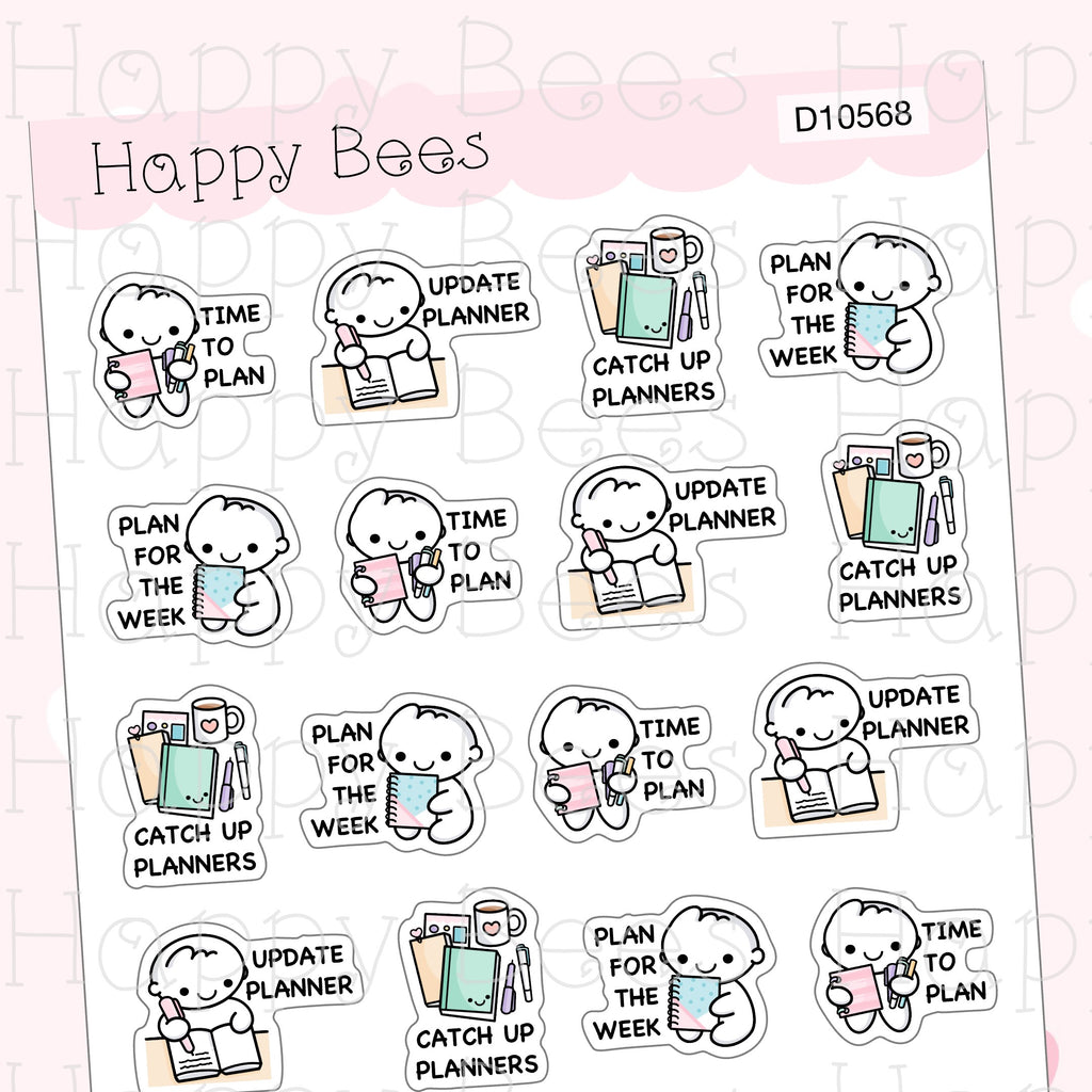 Planner Girl Doodles - Cute Planning Journal Planner Stickers D10568