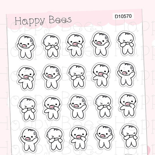OMG Doodles - Cute Shocked Journal Planner Stickers D10570