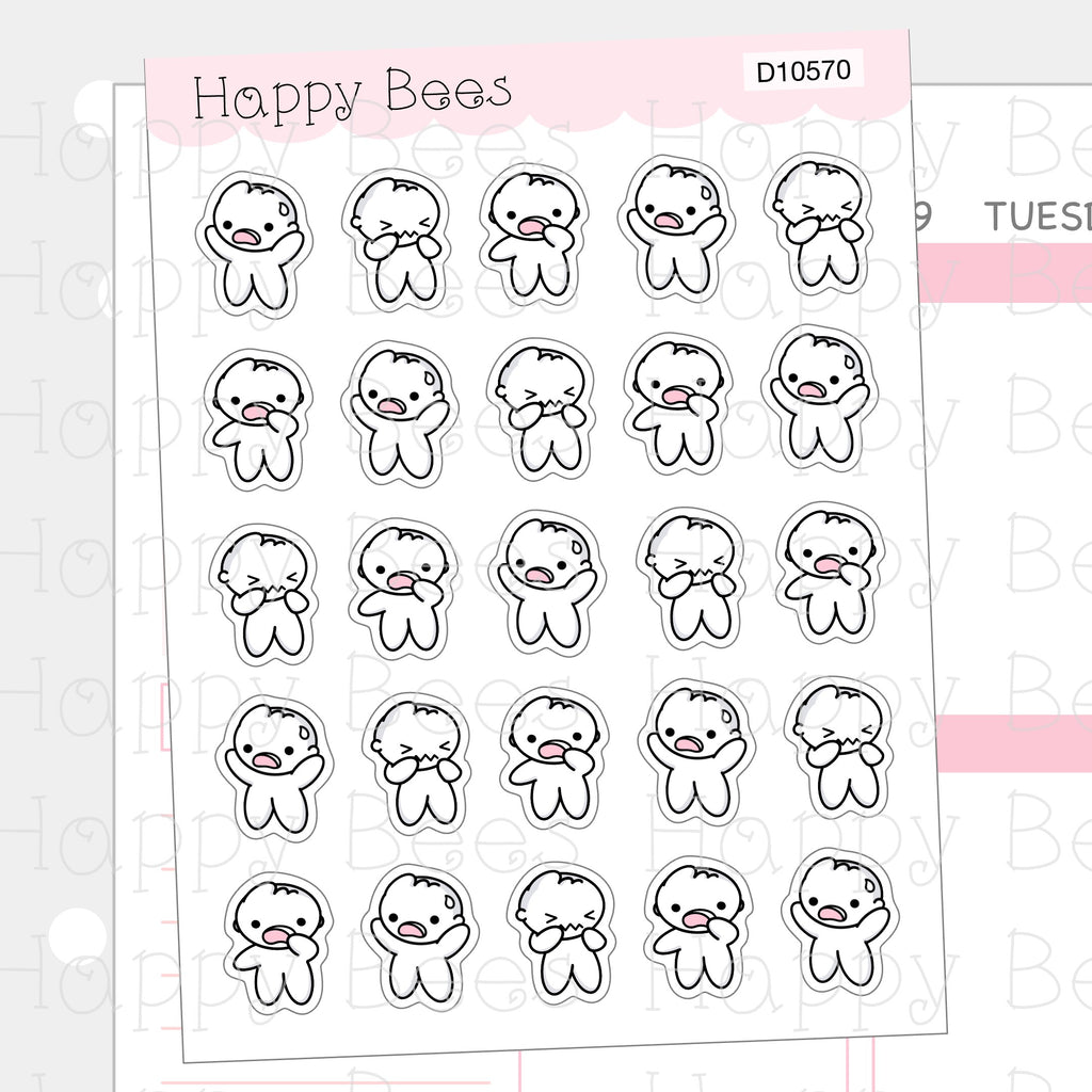 OMG Doodles - Cute Shocked Journal Planner Stickers D10570