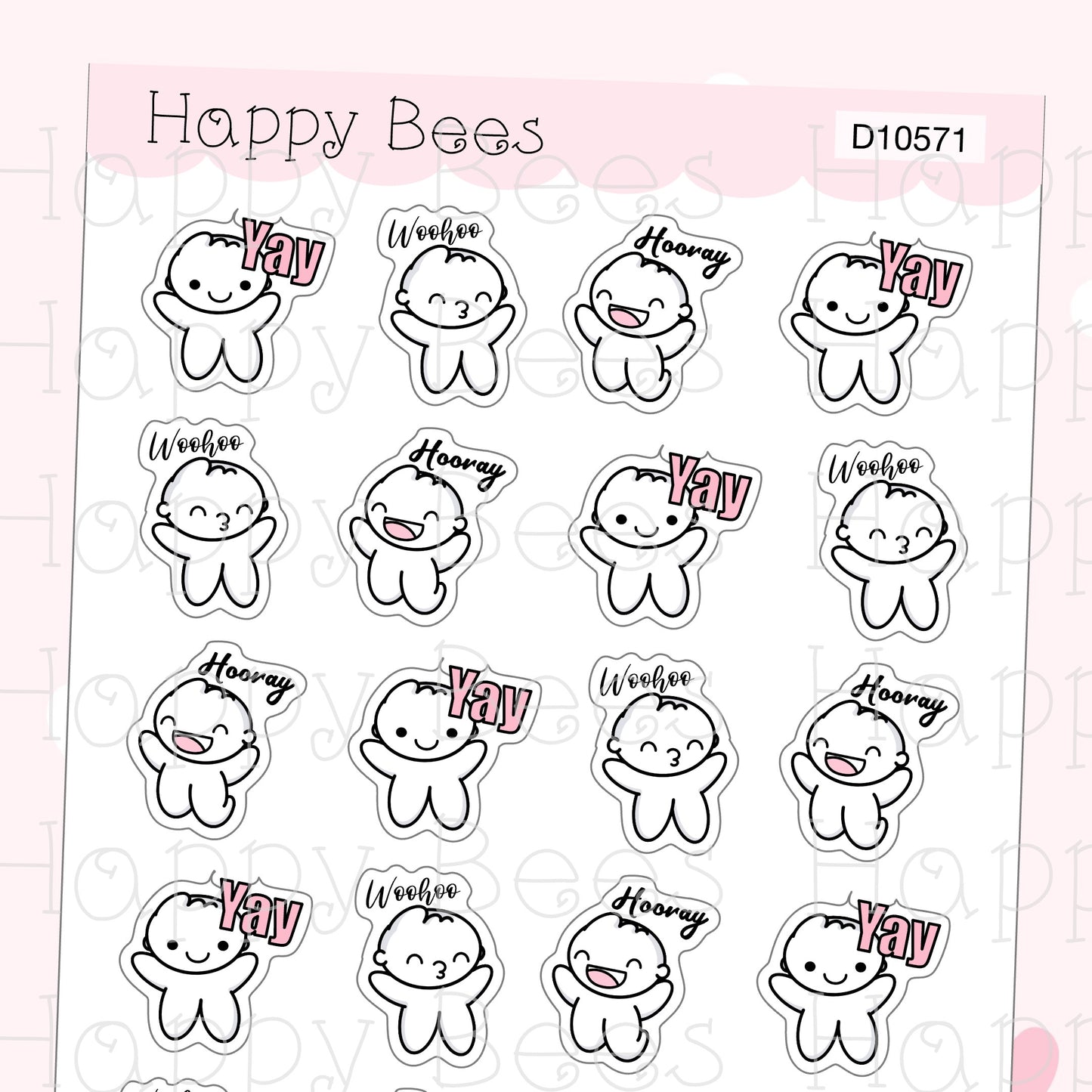Happy Doodles Vol. 2 - Cute Journal Planner Stickers D10571