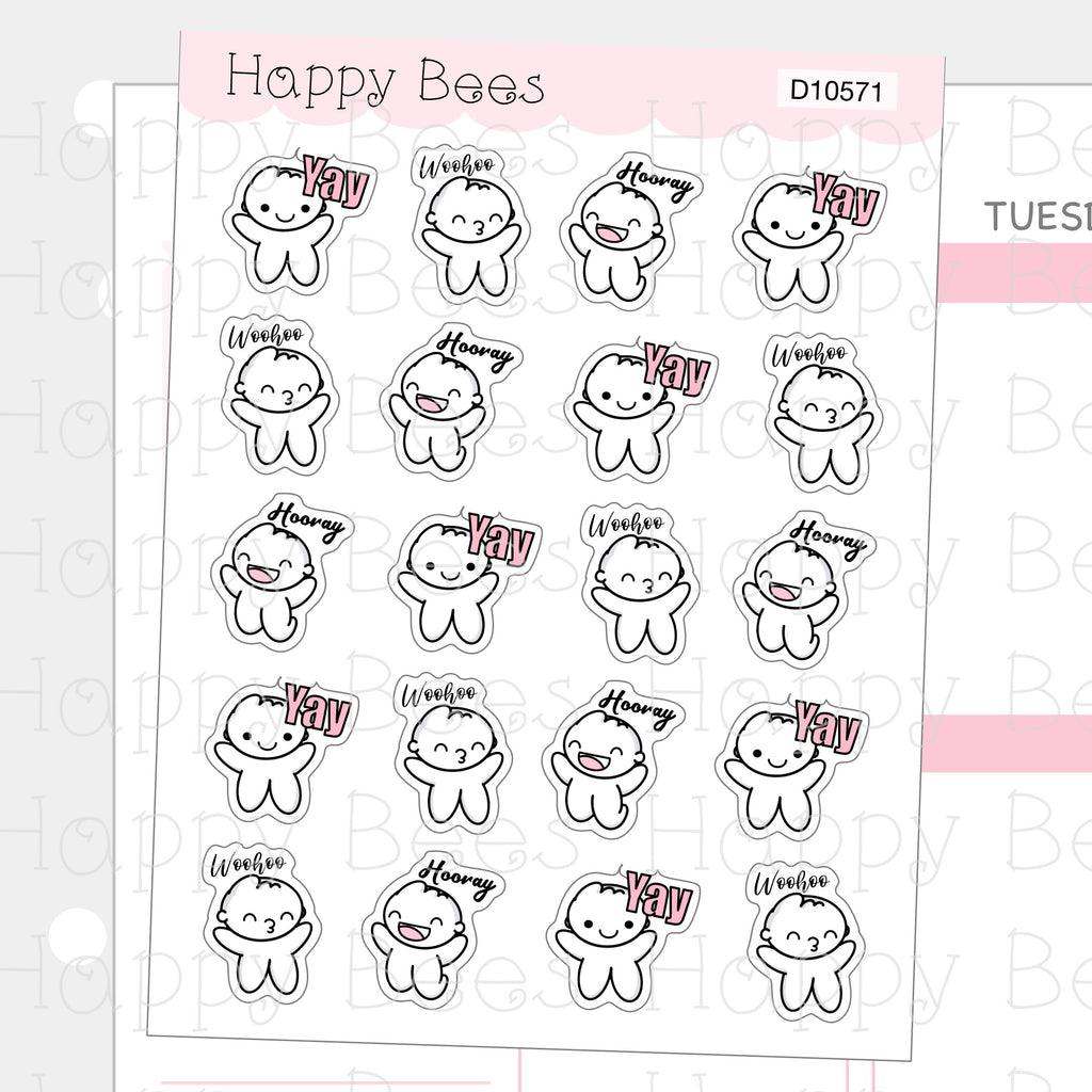 Happy Doodles Vol. 2 - Cute Journal Planner Stickers D10571