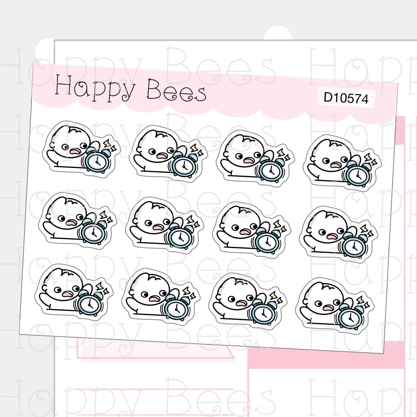 Running Late Doodles - Cute Journal Planner Stickers D10574